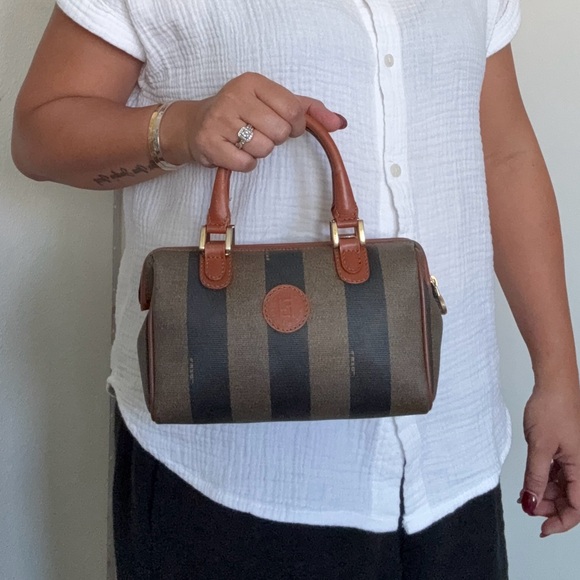 FENDI Vintage Pequin Mini Boston Handbag - Picture 14 of 14